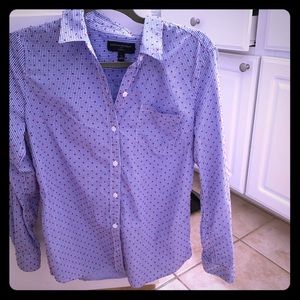 Beautiful shirt 100%cotton blue white and red